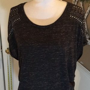 Cato Woman 22/24W Black Short Sleeve Top